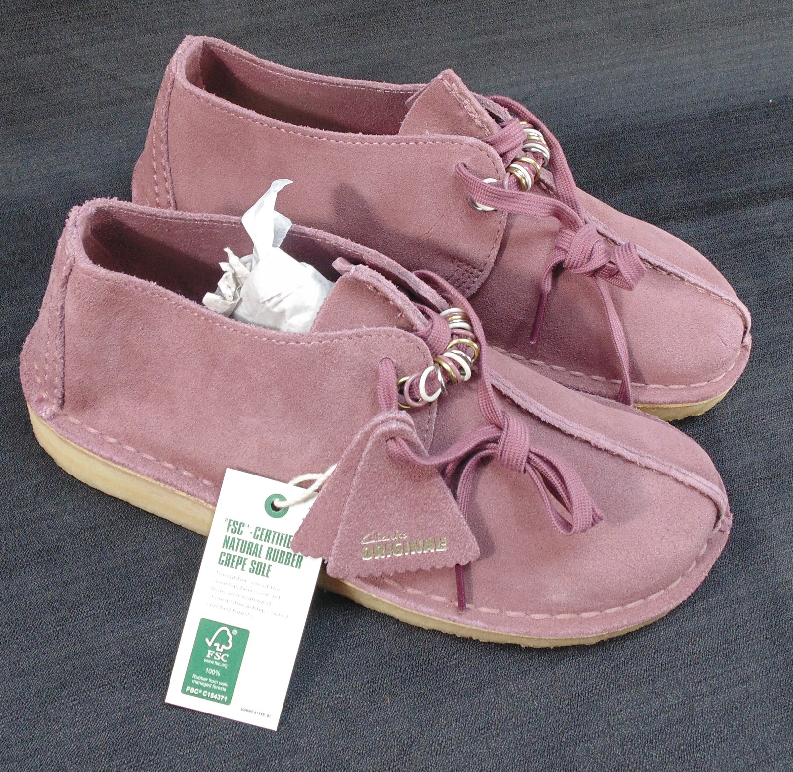New Clarks Original Desert Trek Rose Purple Suede Shoes Ladies Size 7 New Clarks Original Desert Trek Rose Purple Suede Shoes Ladies Size 7