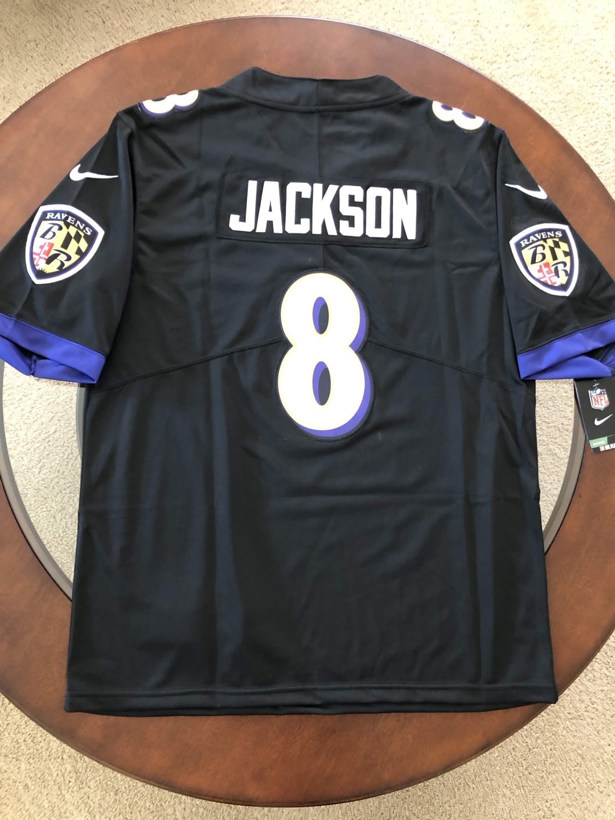sNWT Lamar Jackson Ravens Men's Medium Black Jersey Stitched #8 sNWT Lamar Jackson Ravens Men's Medium Black Jersey Stitched #8