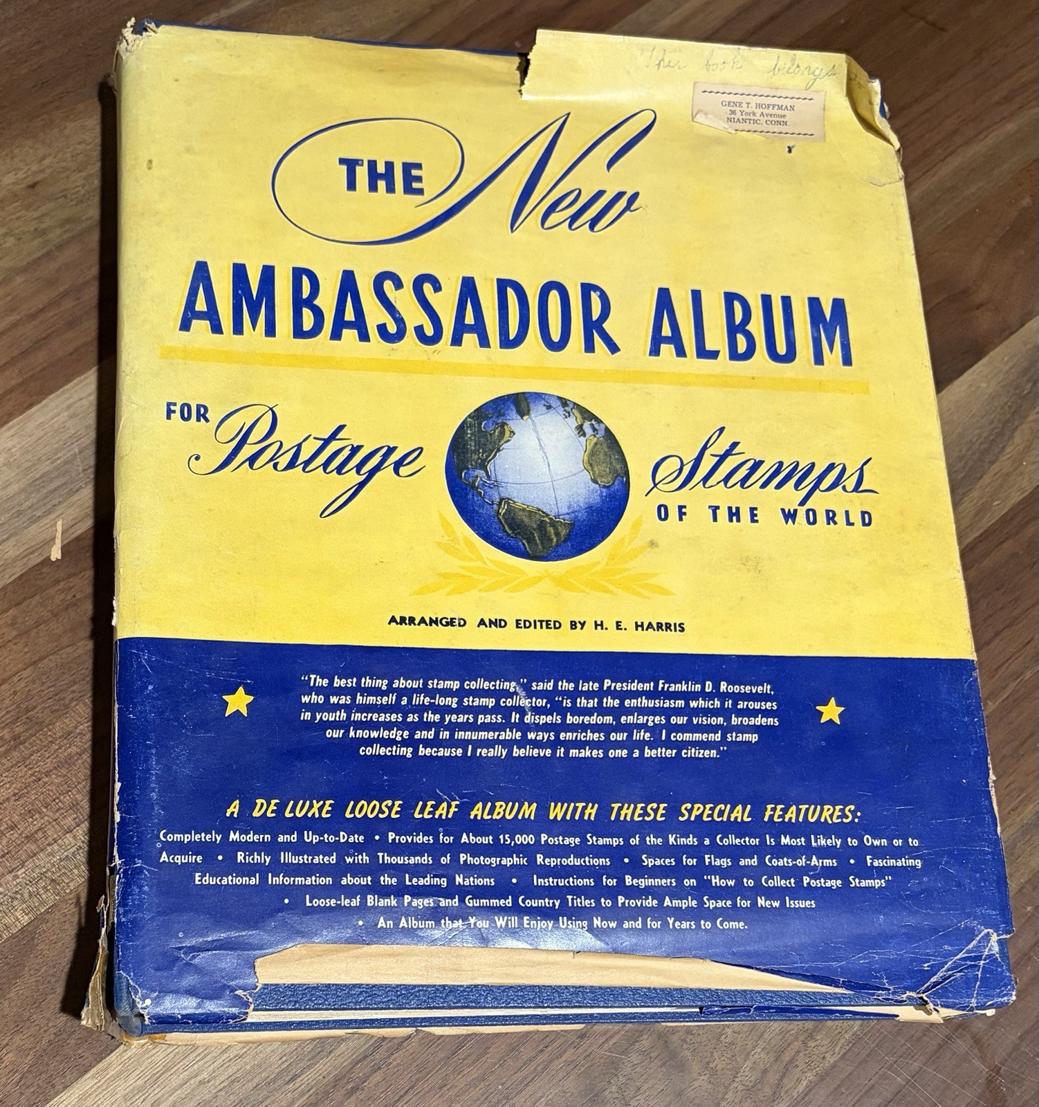 Vintage H.E. Harris “The New Ambassador Album” World Stamp Collection Lot