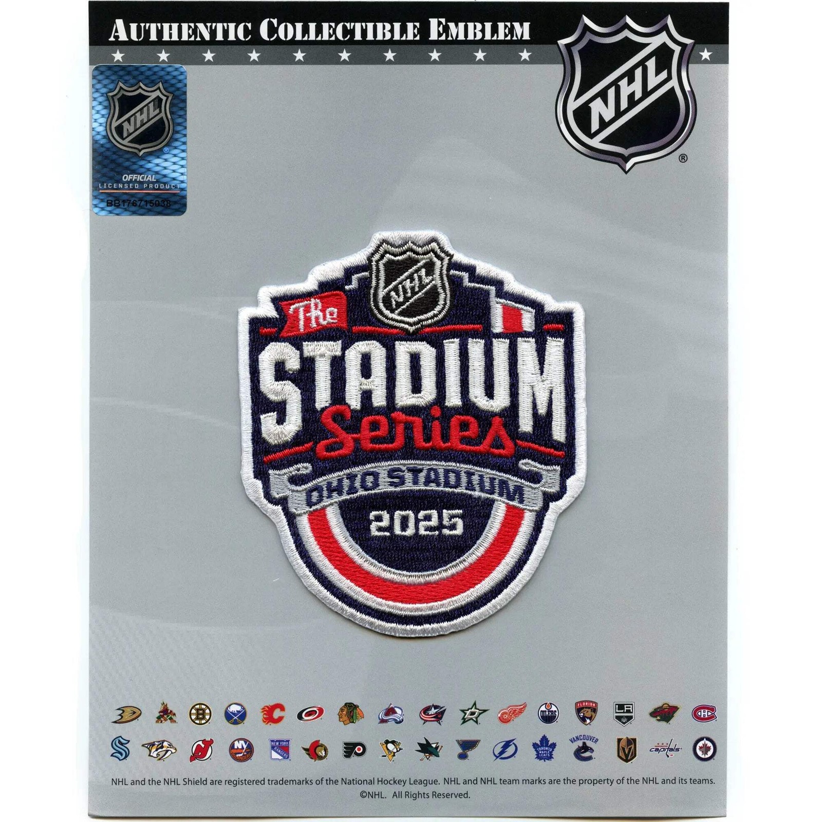 2025 NHL Stadium Series Game Jersey Patch Columbus Blue Jackets Detroit Red Wing