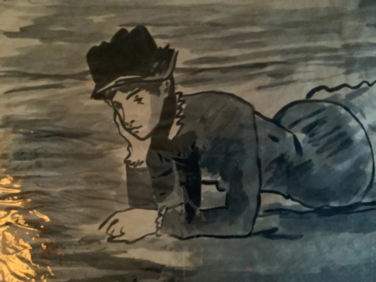 Pierre-Auguste Renoir Watercolor Painting Signed And Stamped