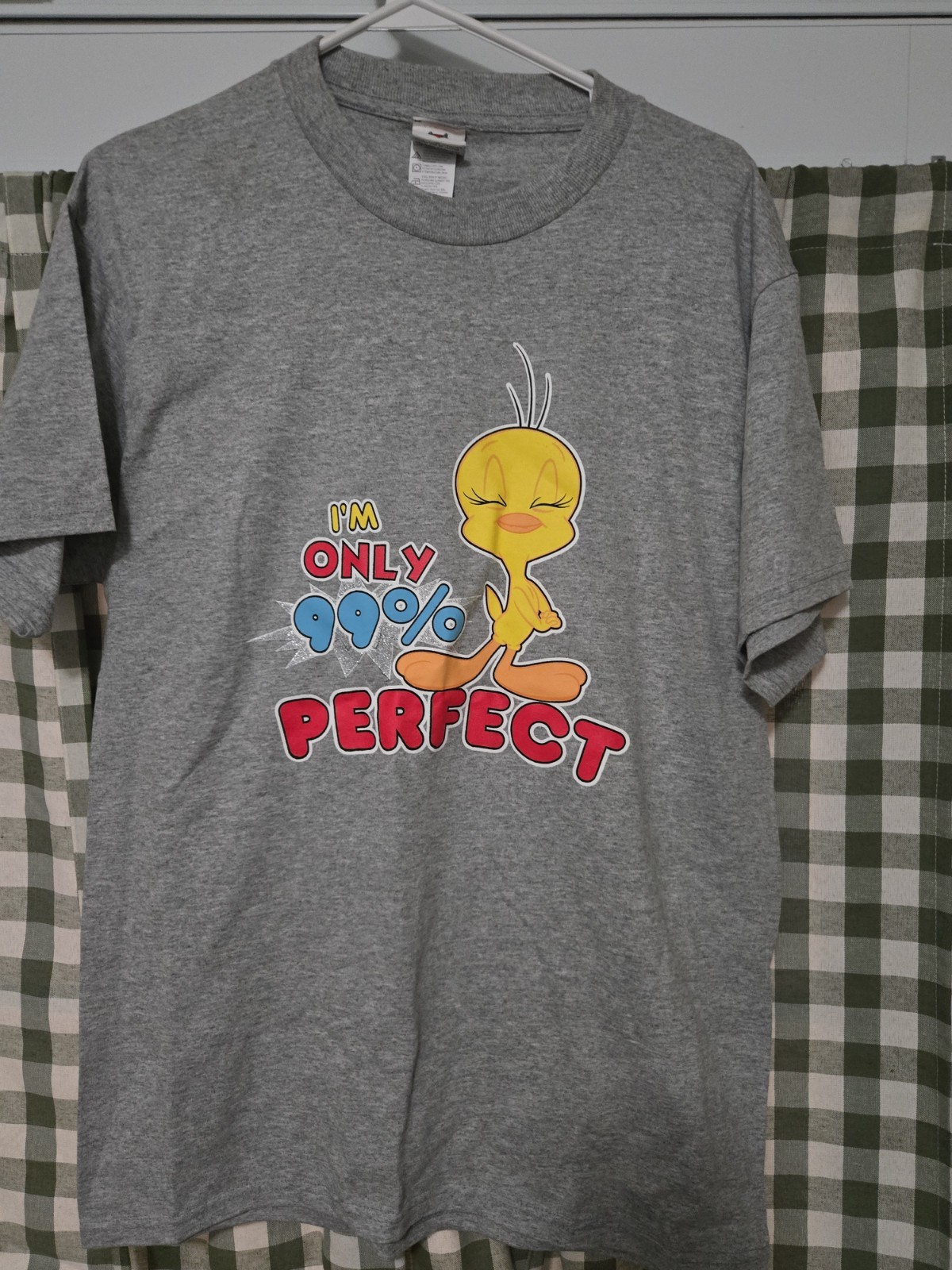 Vintage 1990s Single Stitch Tweety “99% Perfect” Graphic T-Shirt Size Medium Vintage 1990s Single Stitch Tweety “99% Perfect” Graphic T-Shirt Size Medium