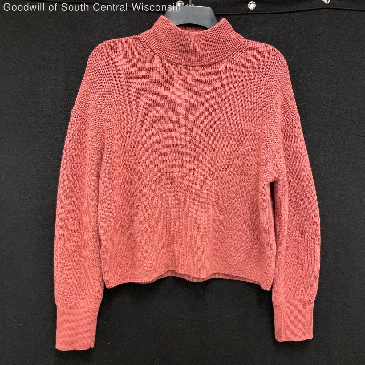 Wmns LULULEMON Rose Pink Merino Wool Blend Ribbed Pullover Turtleneck Sweater 6 Wmns LULULEMON Rose Pink Merino Wool Blend Ribbed Pullover Turtleneck Sweater 6