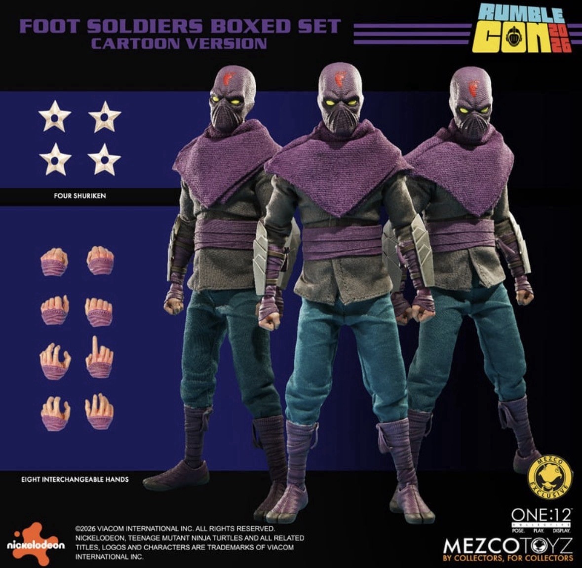 Tmnt Mezco One:12 Collective Foot Soldiers Army Builder Set - Cartoon Version Tmnt Mezco One:12 Collective Foot Soldiers Army Builder Set - Cartoon Version