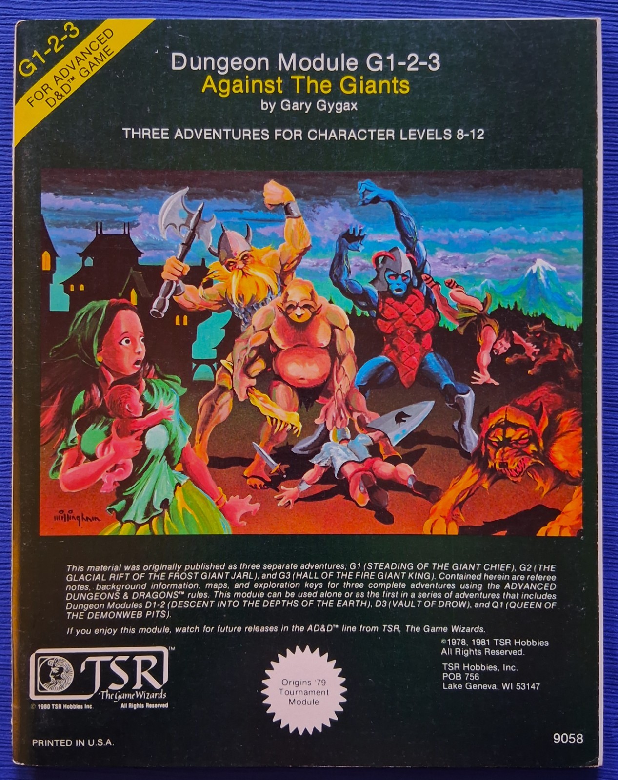Against The Giants FOLIO Dungeon Module G1-2-3 Gary Gygax AD&D 1981 TSR Inc USA