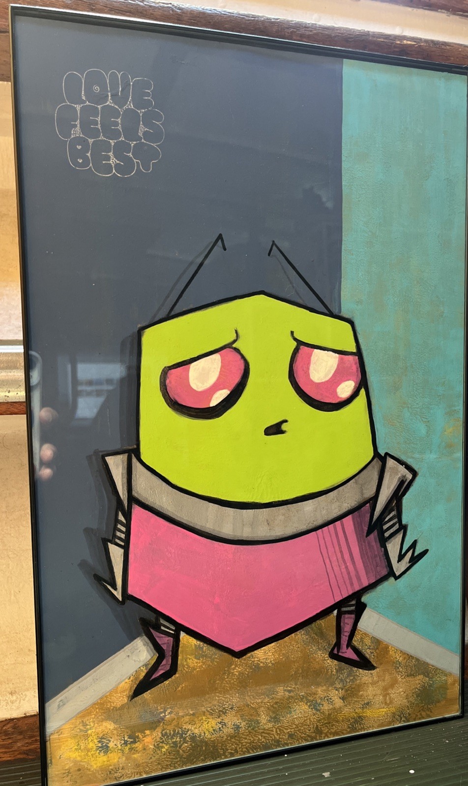 Invader Zim Acrylic Painting By LoveFeelsBest OOAK Signed Contemporary Art Larb