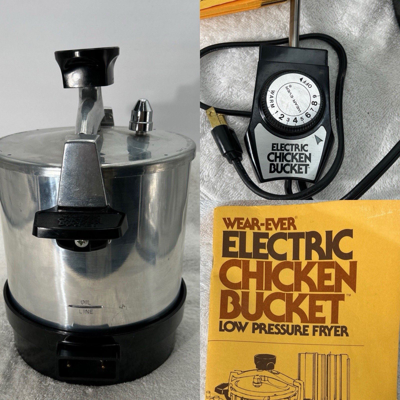 Rare Vintage Wear-Ever 6qt. Electric Chicken Bucket Pressure Cooker 72026 VGUC