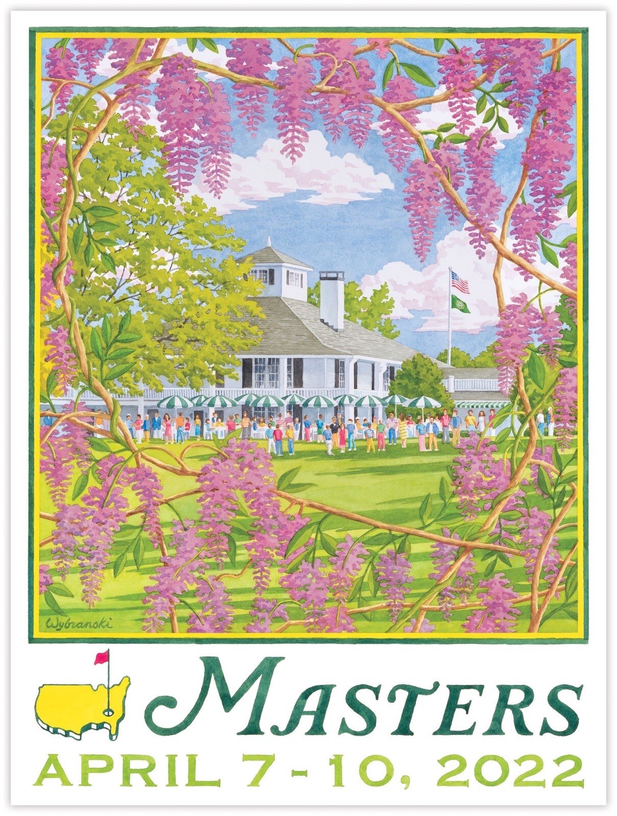Official 2022 Masters Tournament Golf Poster 18\ Official 2022 Masters Tournament Golf Poster 18\