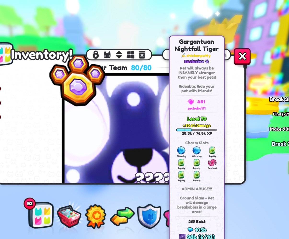 🌑GARGANTUAN NIGHTFALL TIGER 🐯 | PET SIMULATOR 99🔥 🌑GARGANTUAN NIGHTFALL TIGER 🐯 | PET SIMULATOR 99🔥