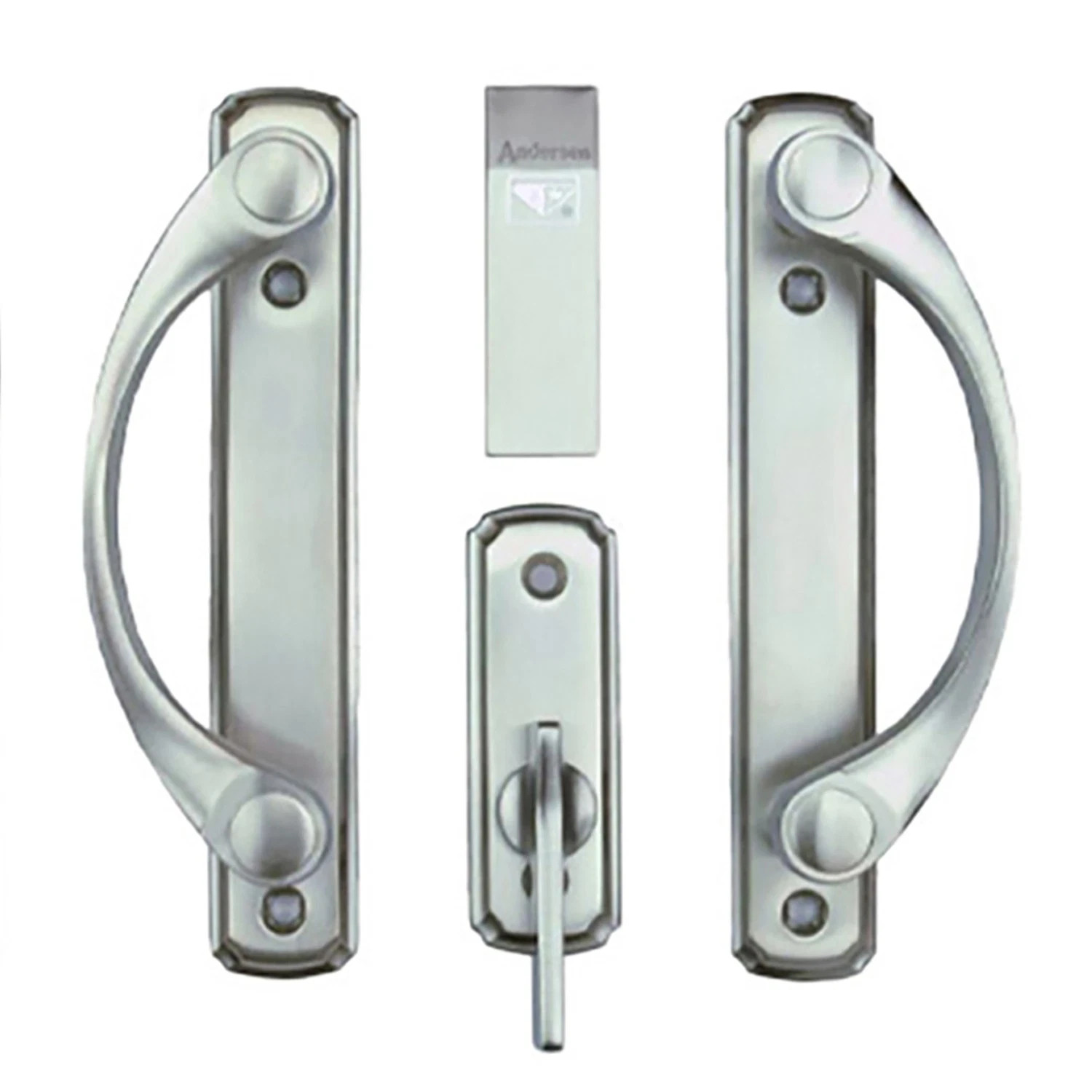 Andersen Newbury 2-Panel Gliding Door Hardware Set in Satin Nickel 2579435 Andersen Newbury 2-Panel Gliding Door Hardware Set in Satin Nickel 2579435