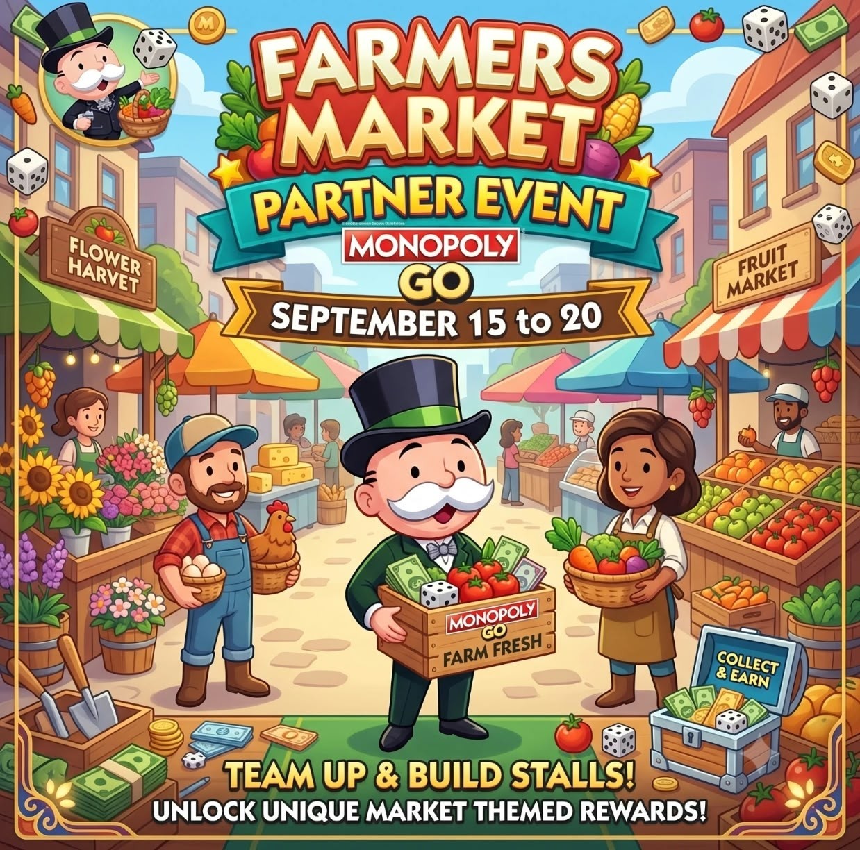 ✅Monopo_ly go farming market partner event Instant Complete (rush)