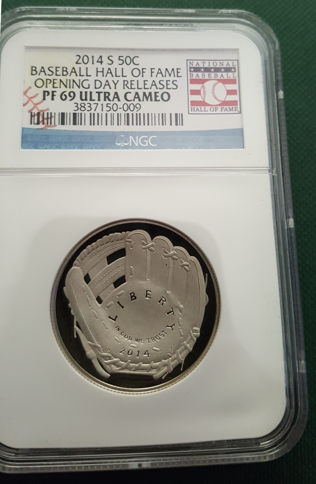 2014-S Baseball Comm Half Dollar Opening Day Release HOF CLAD NGC PF69 UC 