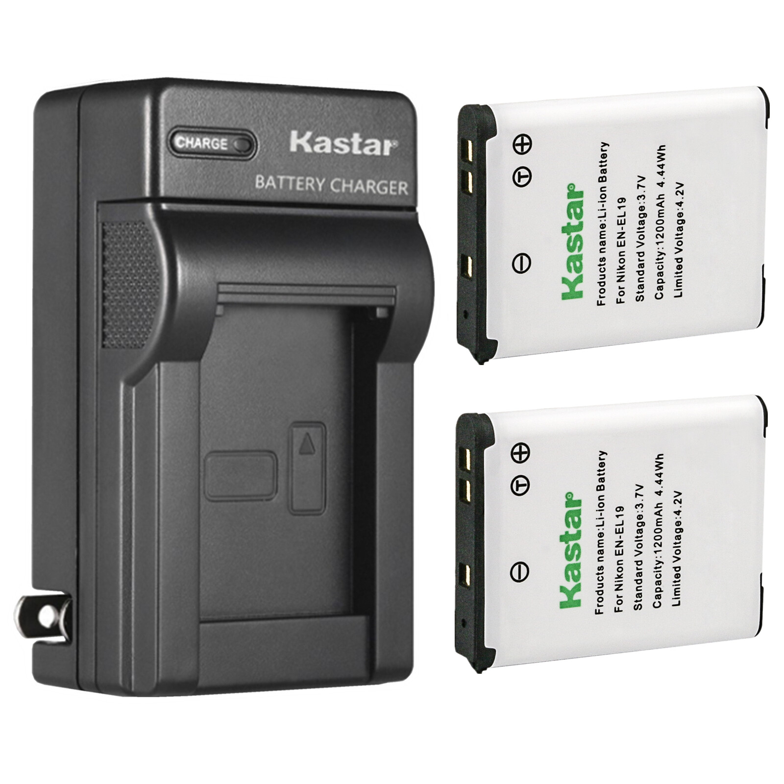 Kastar 2x EN-EL19 Battery + Charger for Nikon COOLPIX Digital S2510 S3100 S4100 Kastar 2x EN-EL19 Battery + Charger for Nikon COOLPIX Digital S2510 S3100 S4100