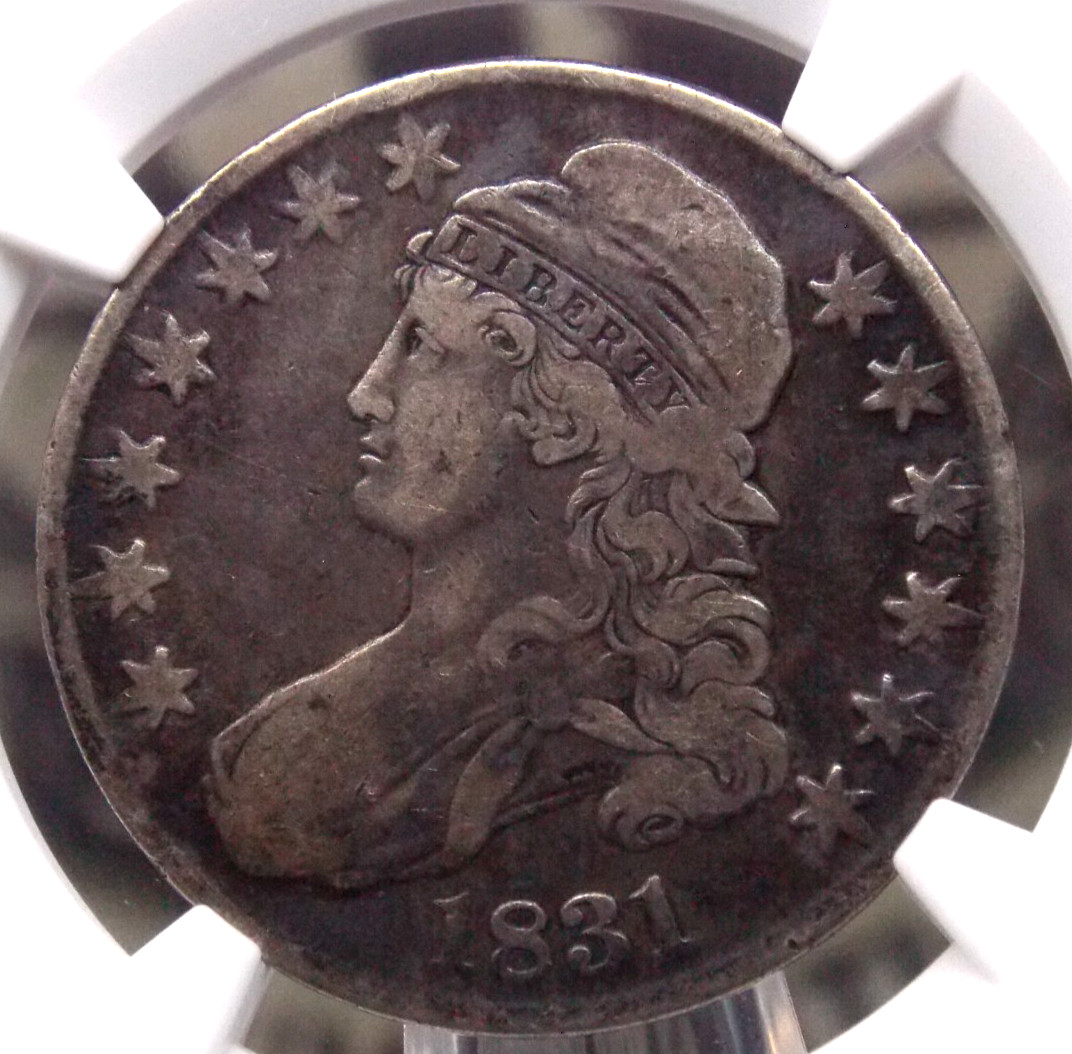 1831 Capped BUST Silver Half Dollar 50c NGC F12 #037 Fine ECC&C, Inc. 1831 Capped BUST Silver Half Dollar 50c NGC F12 #037 Fine ECC&C, Inc.