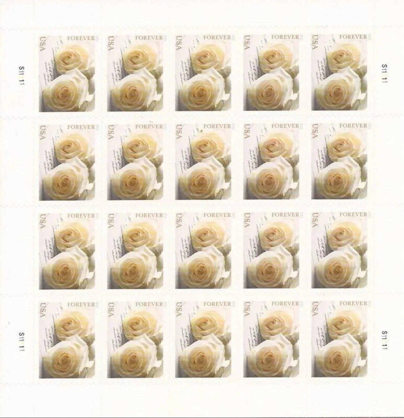 2011 White Wedding Roses 100-stamp set Creative stamp collectibles