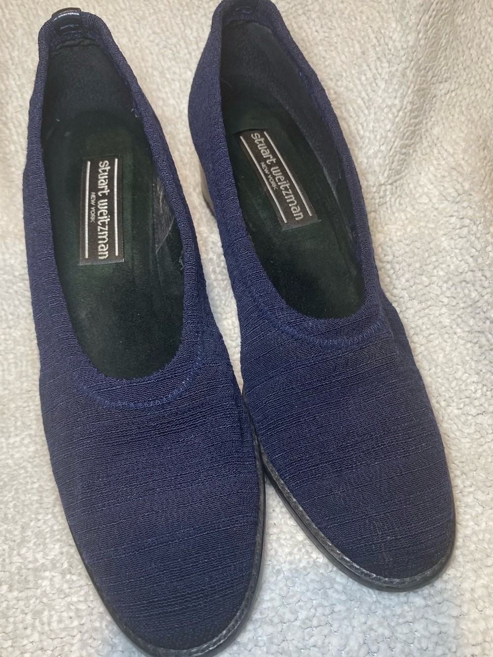 Stuart Weitzman Navy Knit Slip-On Pumps Size 9 Stuart Weitzman Navy Knit Slip-On Pumps Size 9