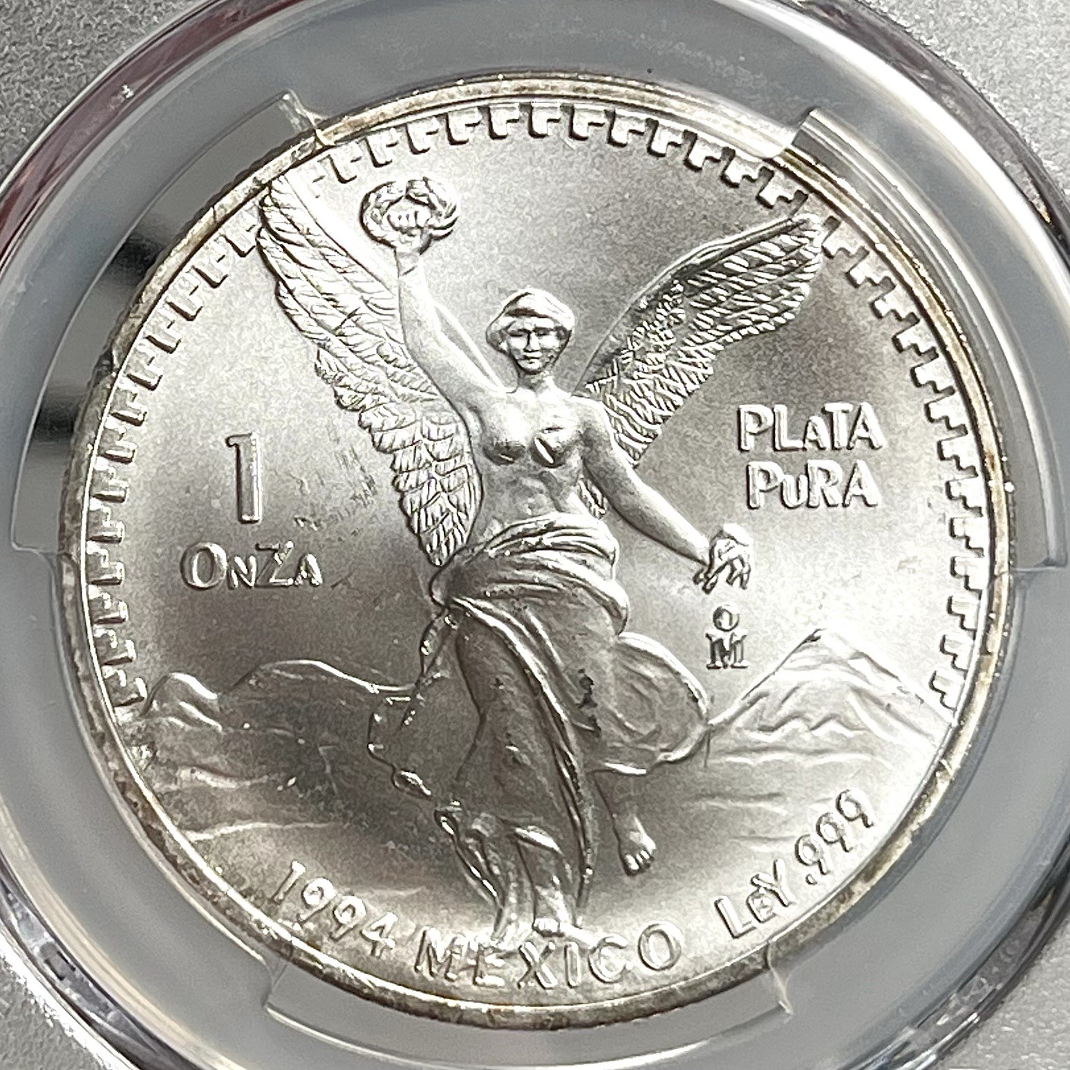 1994 Mo Mexico 1 Onza PCGS MS66 Fine Silver 0.999 Libertad 1 Oz Coin - B38