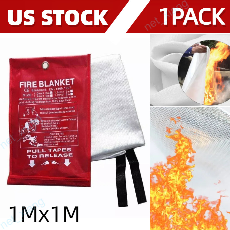 1PCLarge Fire Blanket Fireproof For Home Kitchen Office Caravan Emergency Safety