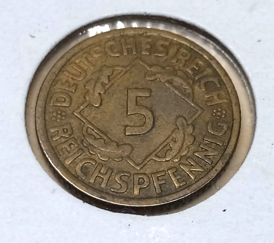 Rare Antique Historic German Coin: 1926 5 Reichspfennig Rare Antique Historic German Coin: 1926 5 Reichspfennig
