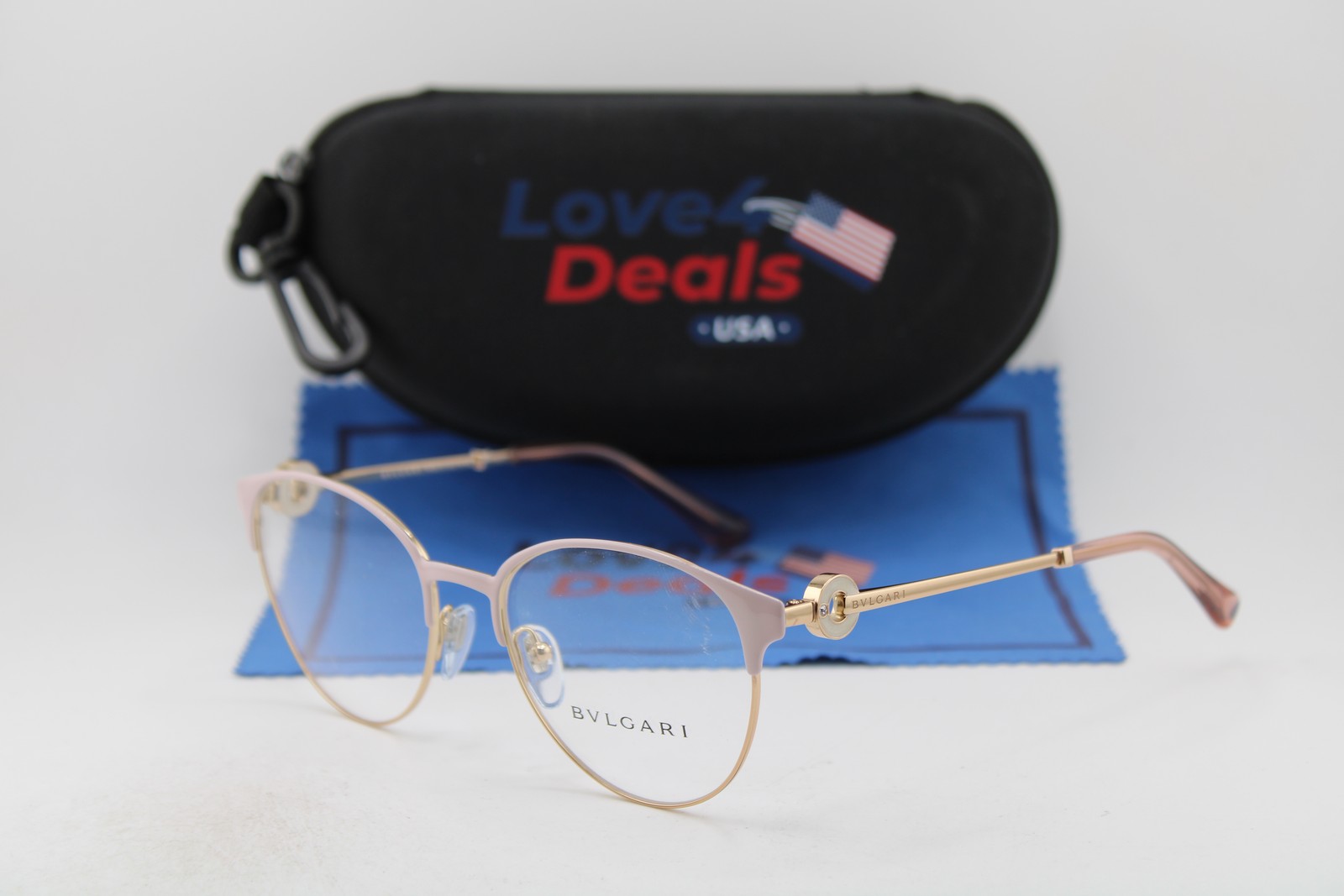 NEW BVLGARI BV 2223-B 2063 PINK GOLD GUNMETAL AUTHENTIC EYEGLASSES 53-18