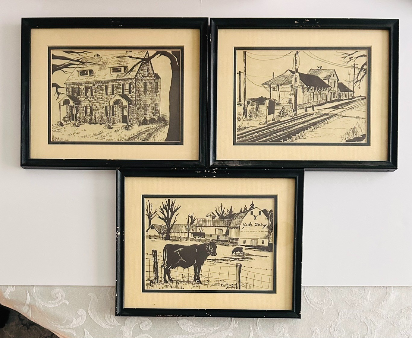 Three (3) Vintage Hampton Roads Framed Art Three (3) Vintage Hampton Roads Framed Art