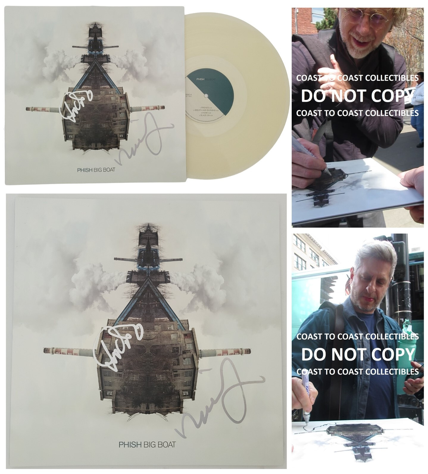 Trey Anastasio Mike Gordon signed Phish Big Boat album vinyl record COA proof