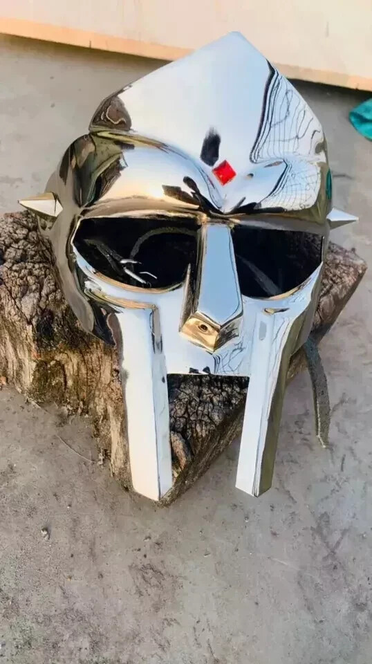 Halloween MF DOOM Mask Mad-Villain Steel Face Armor Medieval Hand-Forged Mask Halloween MF DOOM Mask Mad-Villain Steel Face Armor Medieval Hand-Forged Mask