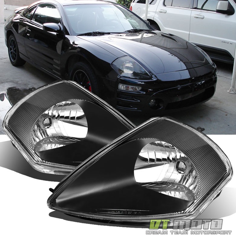 Blk 2000-2005 Mitsubishi Eclipse Replacement Headlights Headlamps Set Left+Right Blk 2000-2005 Mitsubishi Eclipse Replacement Headlights Headlamps Set Left+Right