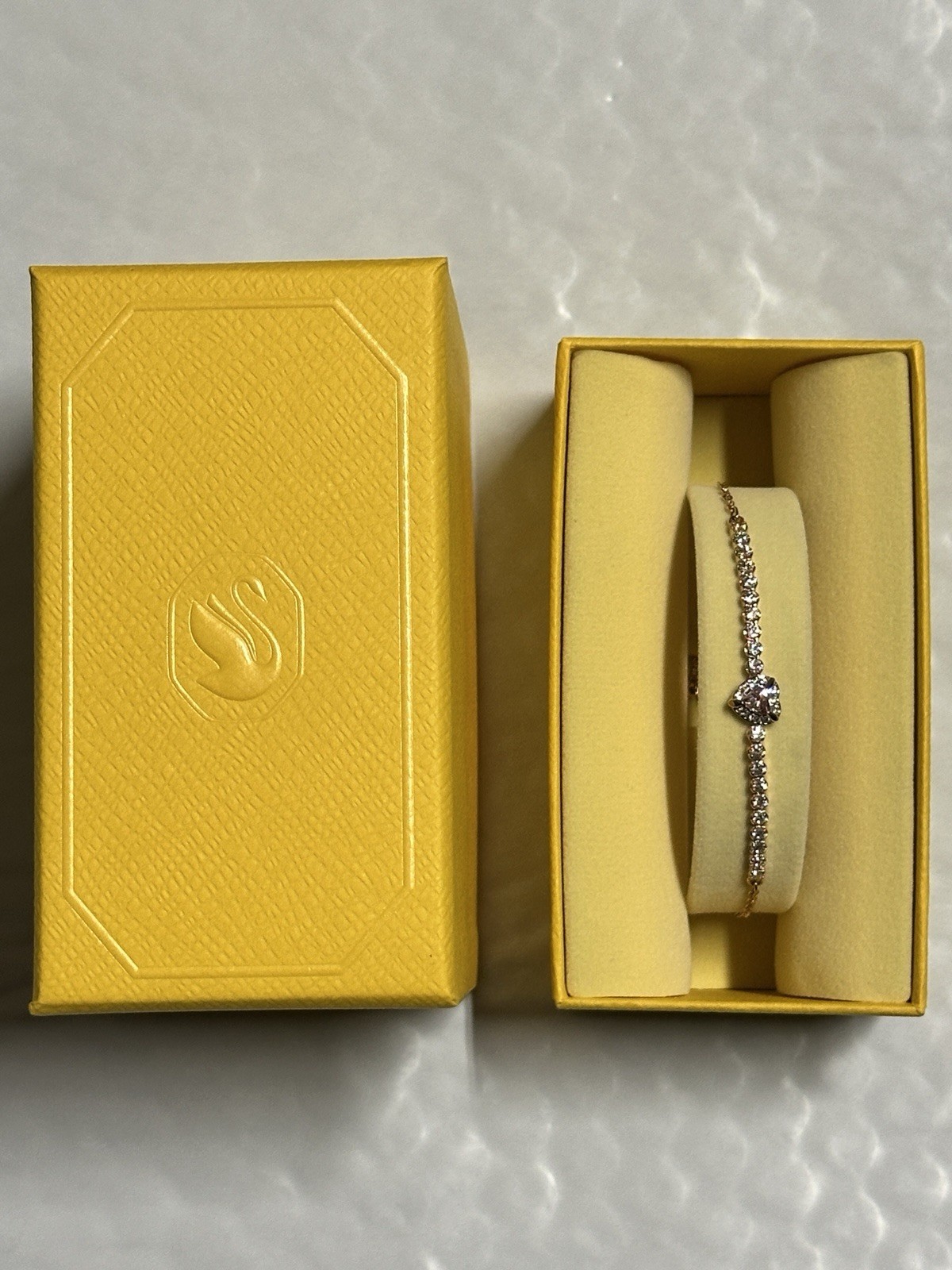 Swarovski One bracelet, Heart, Pink, Rose gold-tone finish
