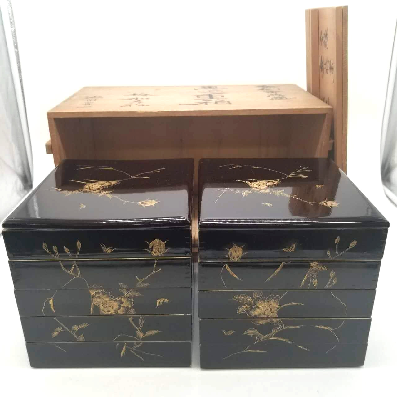 Vintage Japanese Jūbako Lacquerware – 10-Tier Stacking Boxes