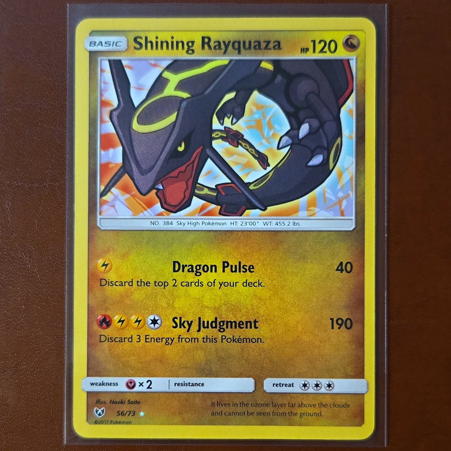 Pokémon TCG Rayquaza Holo Rare Card Shining Legends 56/73 Near Mint Condition Pokémon TCG Rayquaza Holo Rare Card Shining Legends 56/73 Near Mint Condition