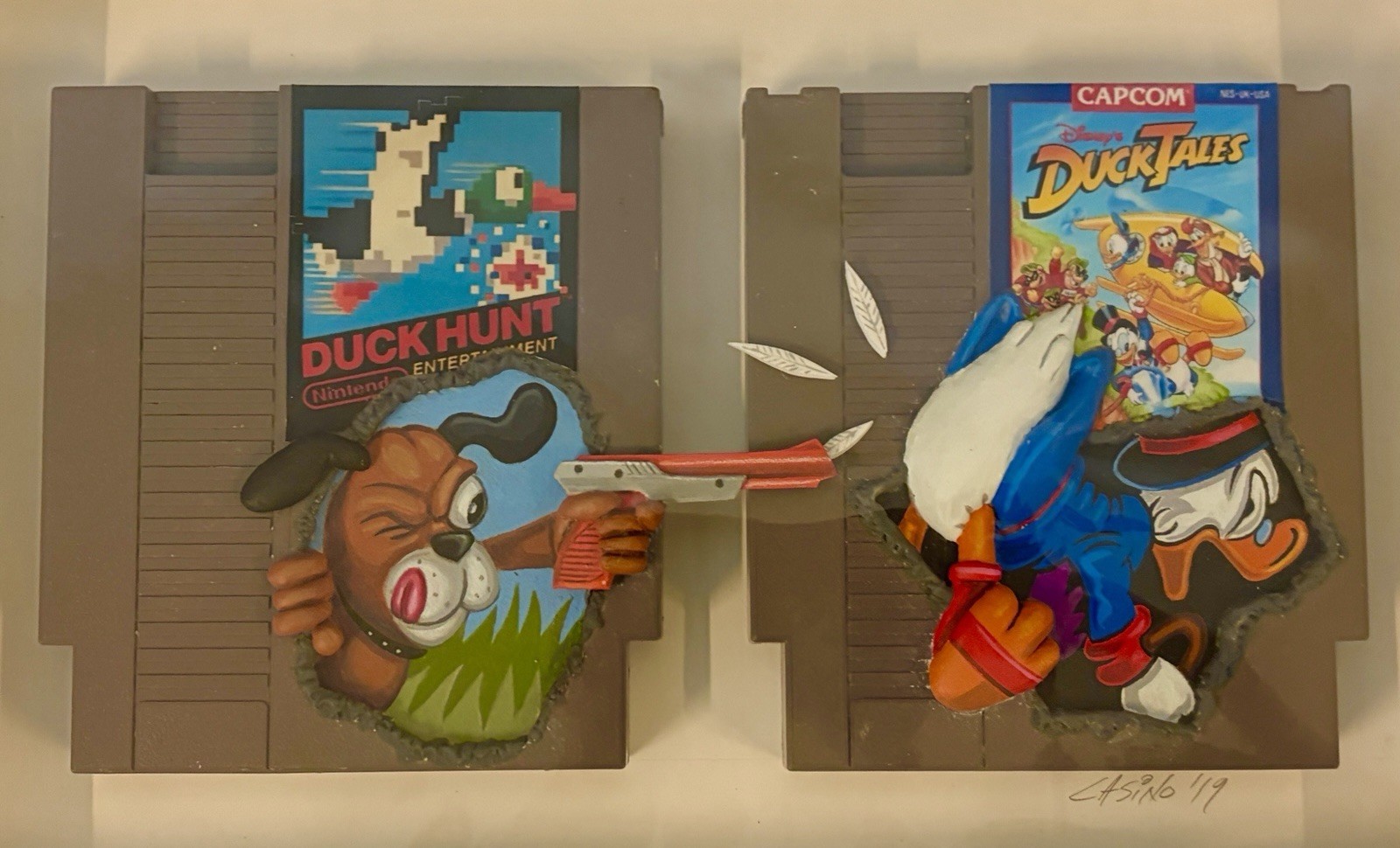 Rare Steve Casino Duck (Hunt) Tales NES Cartridge 3D Framed Pop Art Nintendo Rare Steve Casino Duck (Hunt) Tales NES Cartridge 3D Framed Pop Art Nintendo