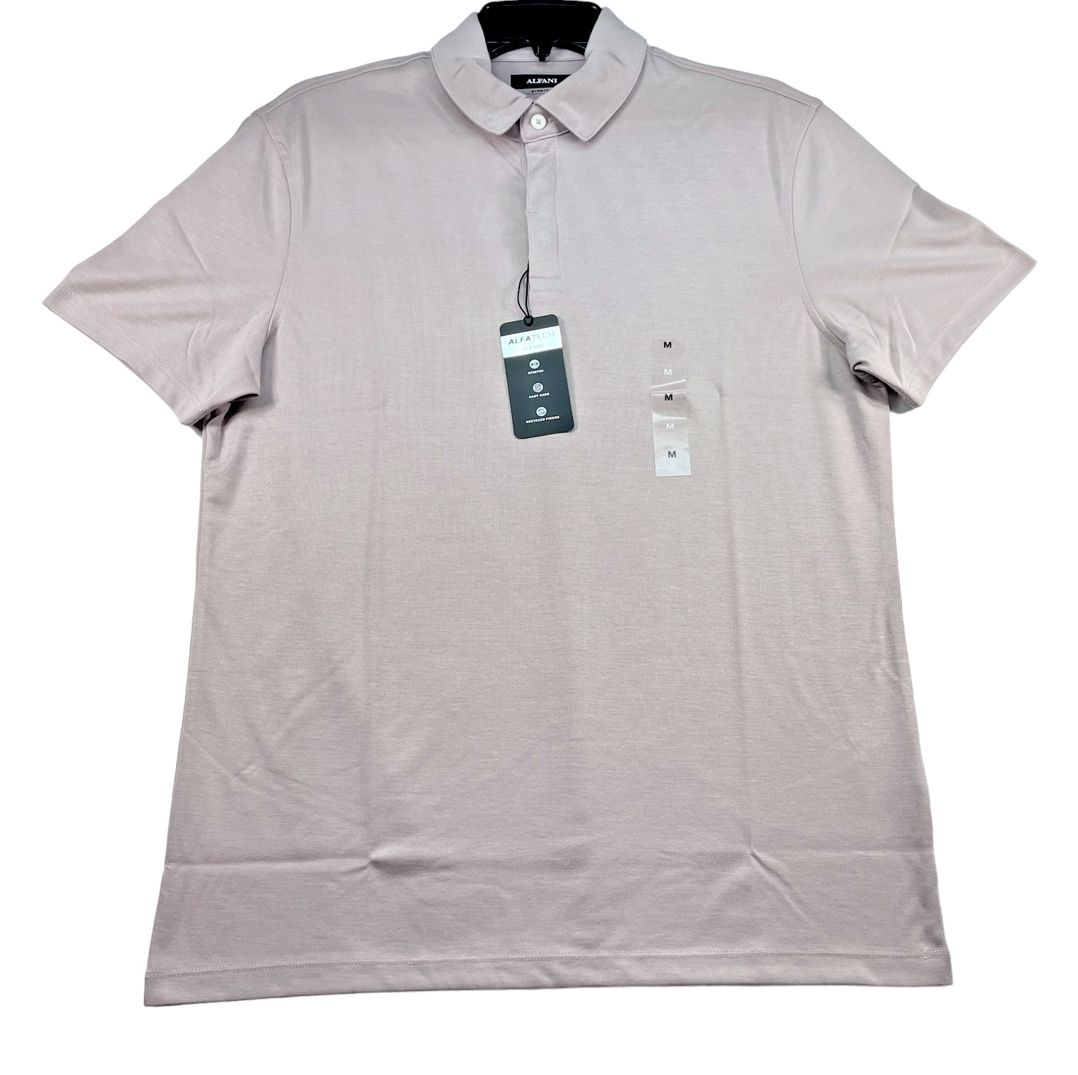 Alfani Polo Shirt Mens size Medium Light Purple Lilac Stretch Short Sleeve New Alfani Polo Shirt Mens size Medium Light Purple Lilac Stretch Short Sleeve New
