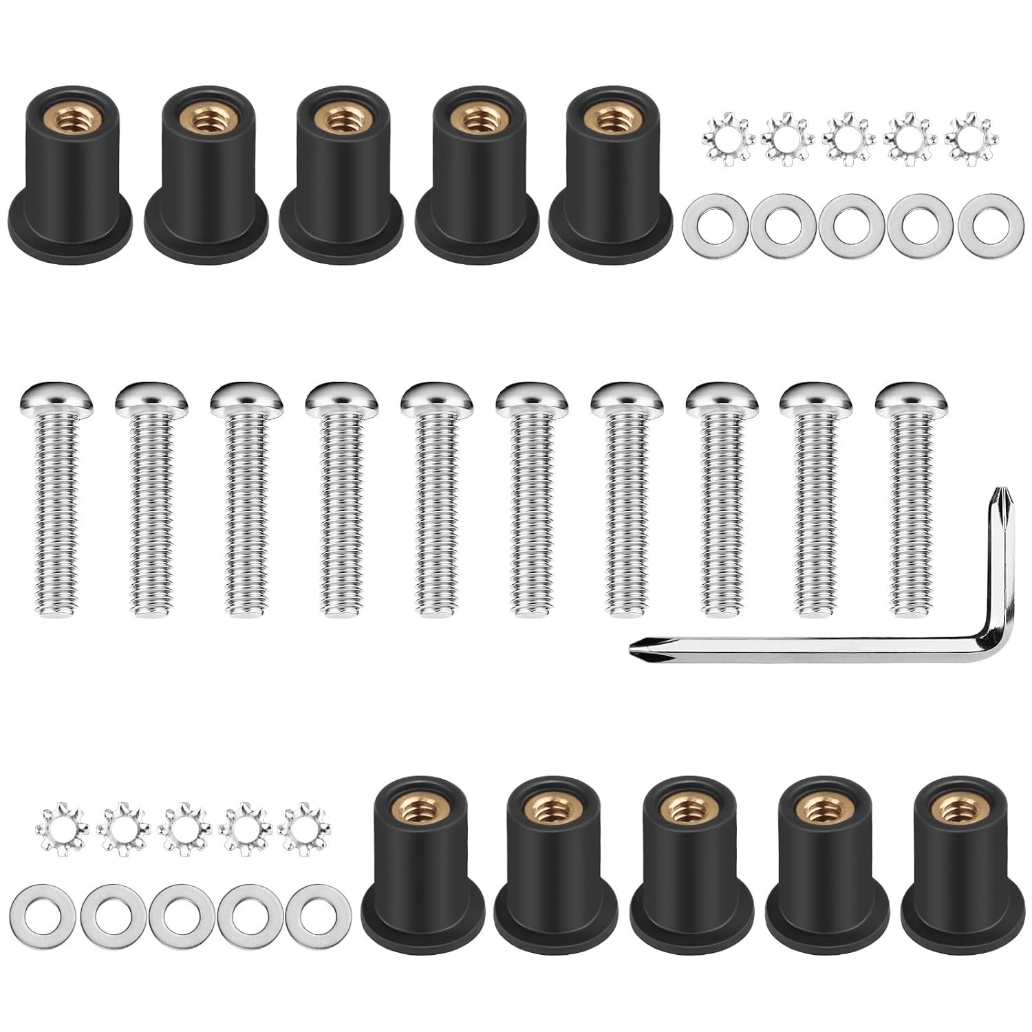 Headlight Bucket Nacelle Well Nut Kit for Harley Touring Road King Road Glide Headlight Bucket Nacelle Well Nut Kit for Harley Touring Road King Road Glide