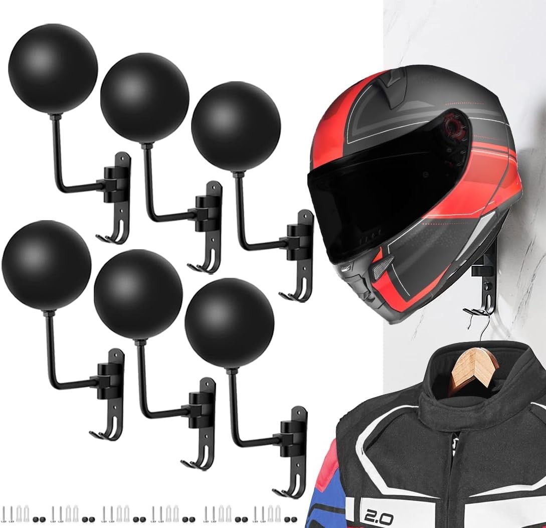 6 Pack 180° Motorcycle Helmet Holder Wall Mount, Rotation Metal Helmet Rack, ... 6 Pack 180° Motorcycle Helmet Holder Wall Mount, Rotation Metal Helmet Rack, ...
