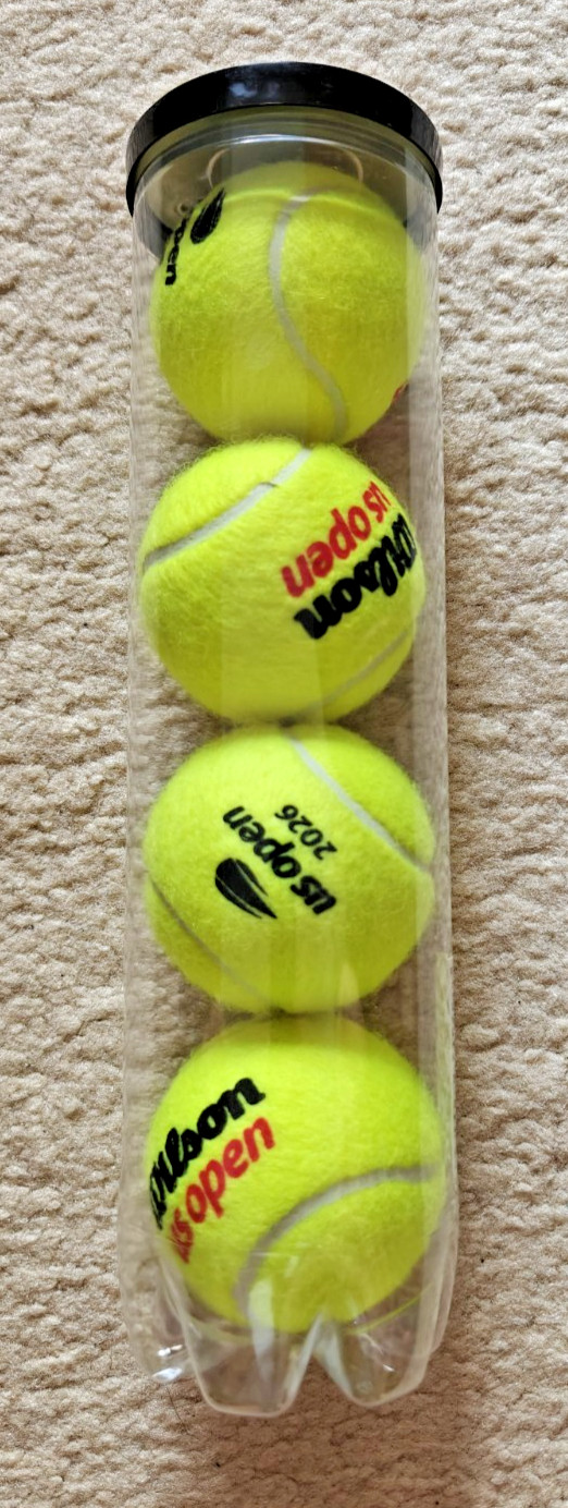 2026 Wilson US Open Official Tournament Tennis Balls Black 4 Ball Can NEW