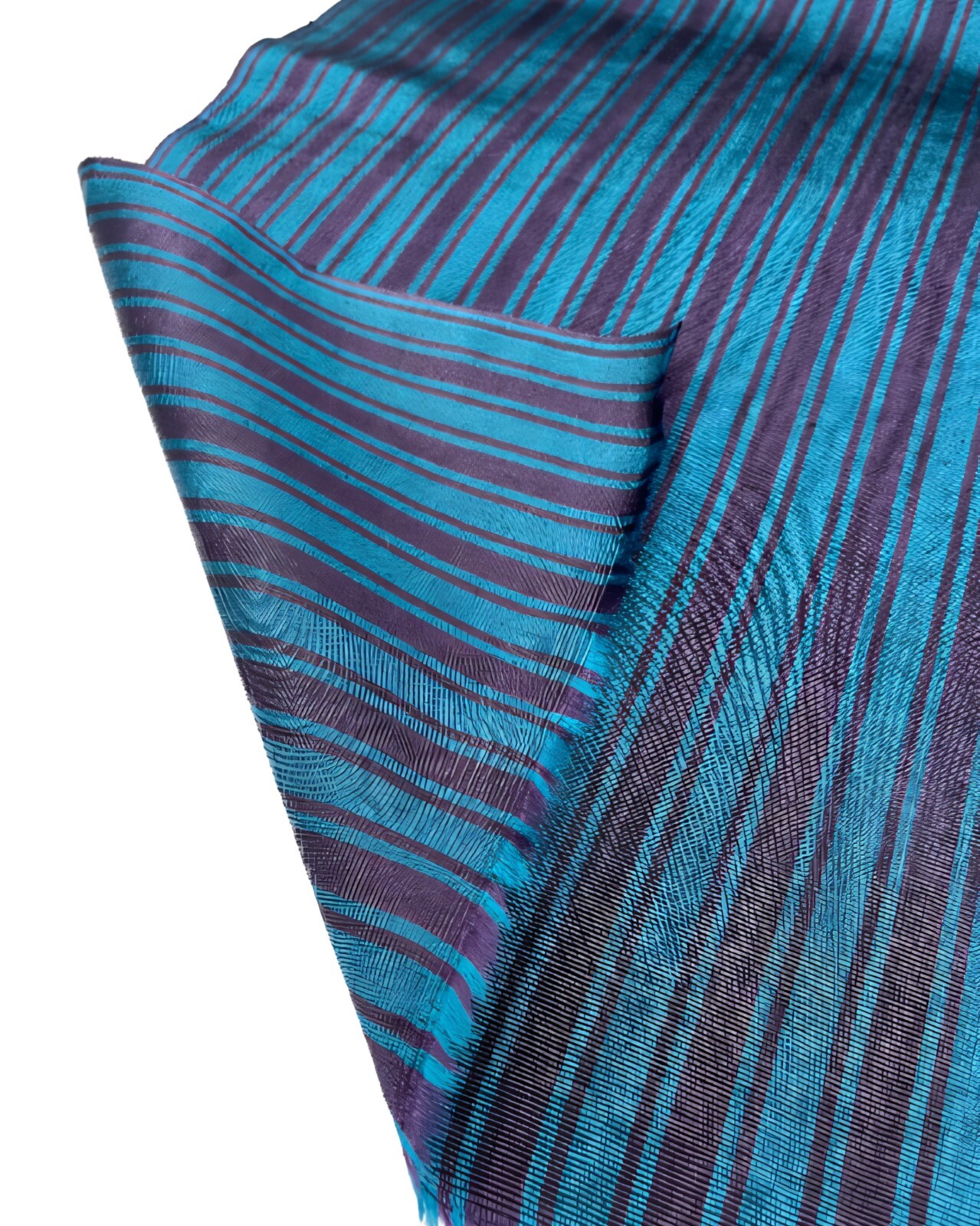 Moire Blue - Damson Striped Silk Luxurious Upholstery Ottoman Fabric By 2 Meter Moire Blue - Damson Striped Silk Luxurious Upholstery Ottoman Fabric By 2 Meter