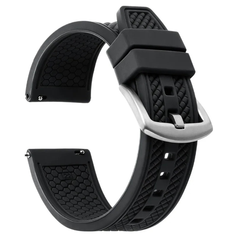 20Mm 22Mm Soft Premium Grade Silicone FKM Rubber Strap Quick Release Diver