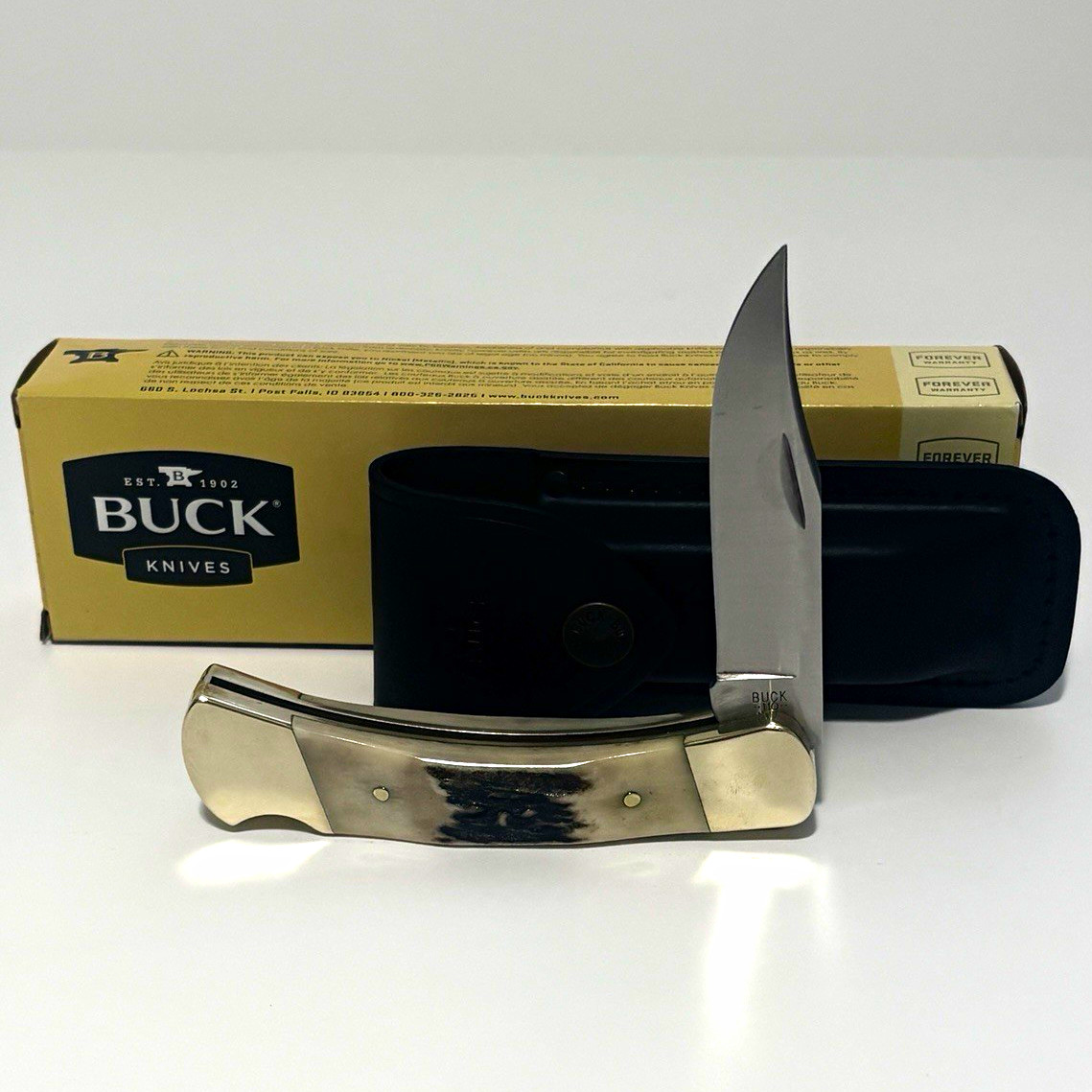 Buck 110 stag handles 4 dot 1981-1984 Buck 110 stag handles 4 dot 1981-1984