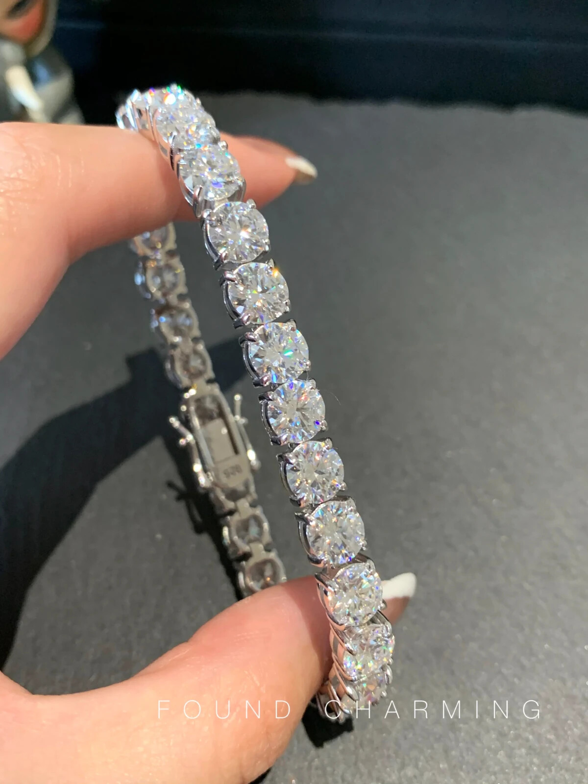 15Ct Round Cut Lab Created Diamond Tennis Bracelet 14K White Gold Plated Silver 15Ct Round Cut Lab Created Diamond Tennis Bracelet 14K White Gold Plated Silver