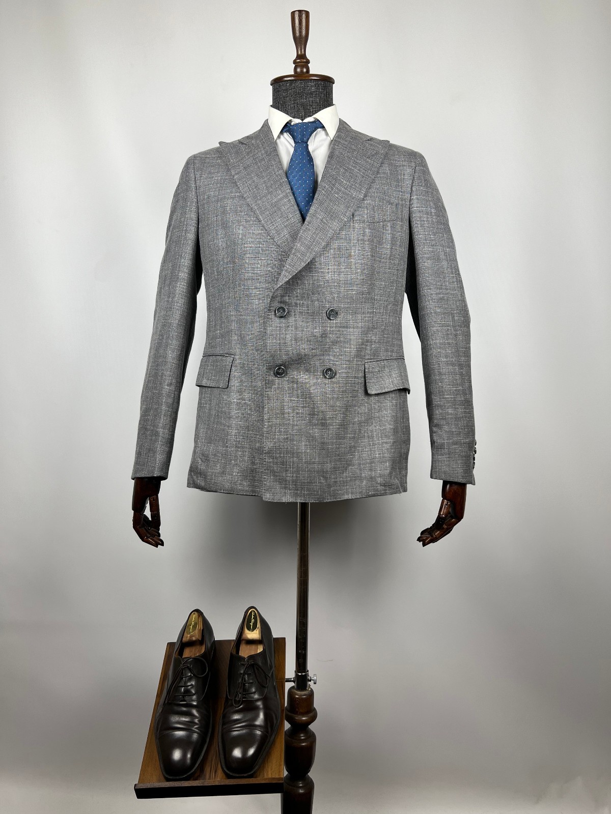 Alexander Sachs Loro Piana Fabric Summertime Double Breasted Blazer Jacket US 44 Alexander Sachs Loro Piana Fabric Summertime Double Breasted Blazer Jacket US 44