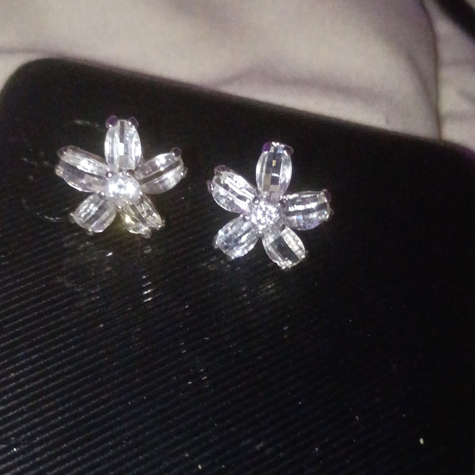 3ctw Rose Cut Diamond Flower Cluster Stud Earrings, Butterfly Closure, Lobe 3ctw Rose Cut Diamond Flower Cluster Stud Earrings, Butterfly Closure, Lobe