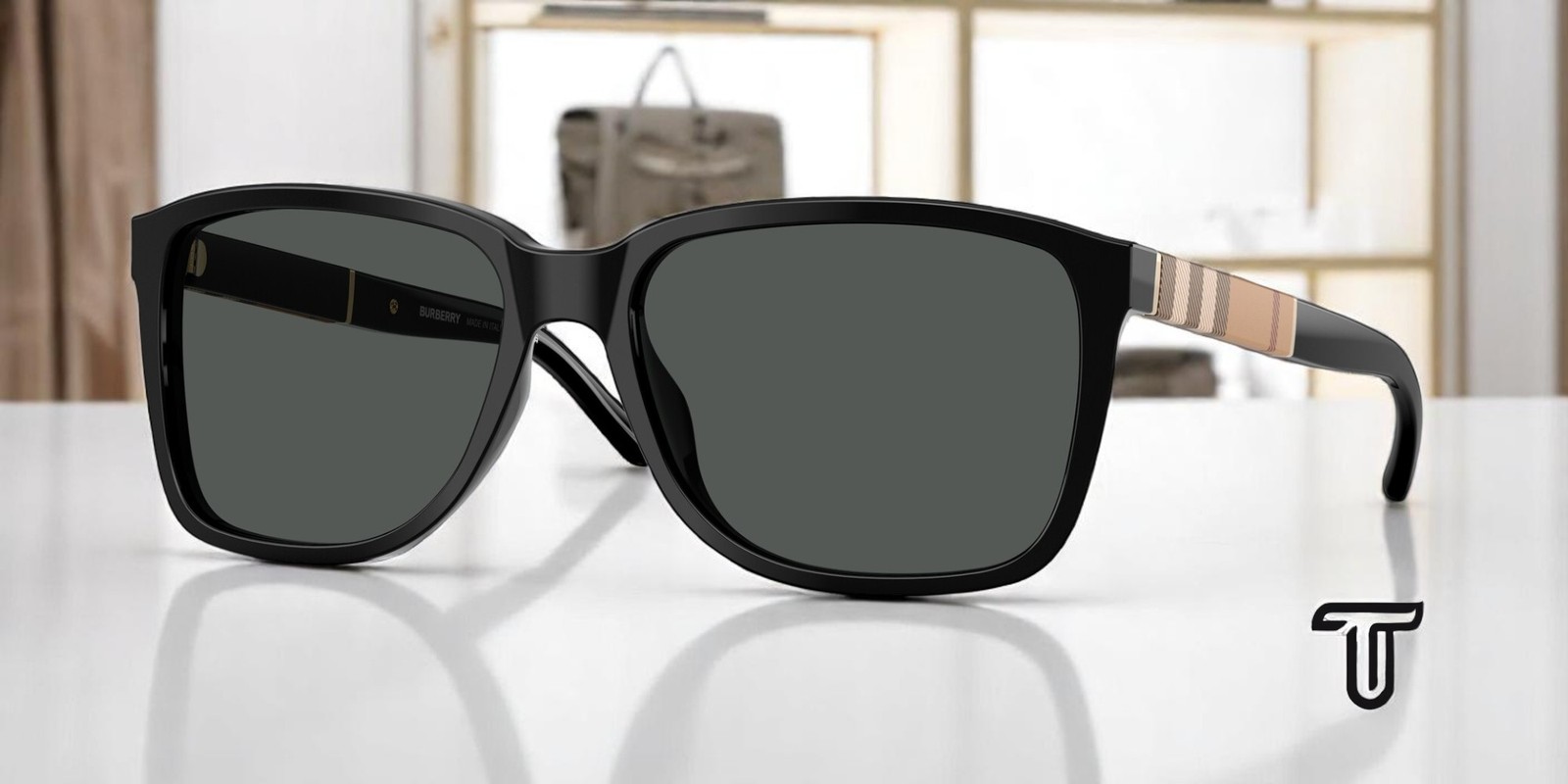 BURBERRY BE4181 300187 Black Grey 58 mm Men\'s Sunglasses