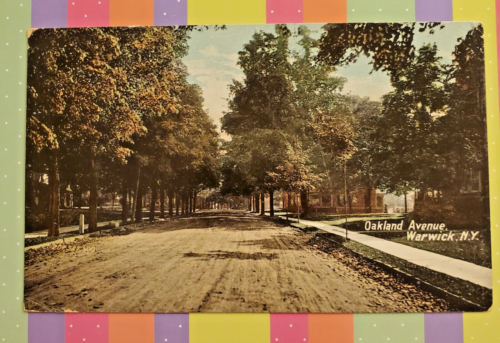 OAKLAND AVENUE, WARWICK NY- 1911 BELLVALE NY POST to ANDOVER, NJ - ANTIQUE PC OAKLAND AVENUE, WARWICK NY- 1911 BELLVALE NY POST to ANDOVER, NJ - ANTIQUE PC