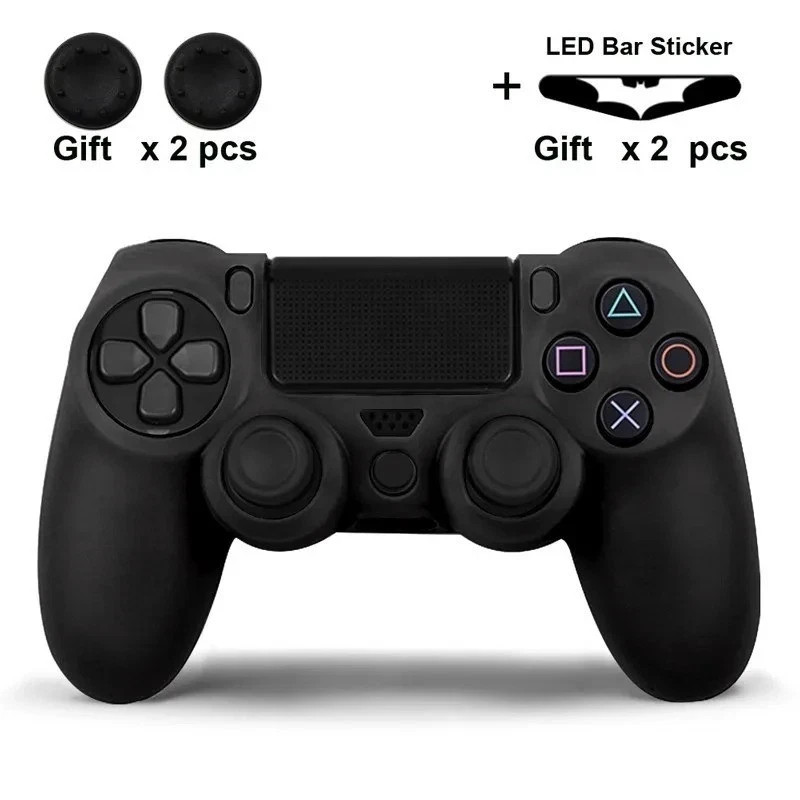 1PC Wireless Bluetooth Controller Gamepad PlayStation 4 PS4 Black Case