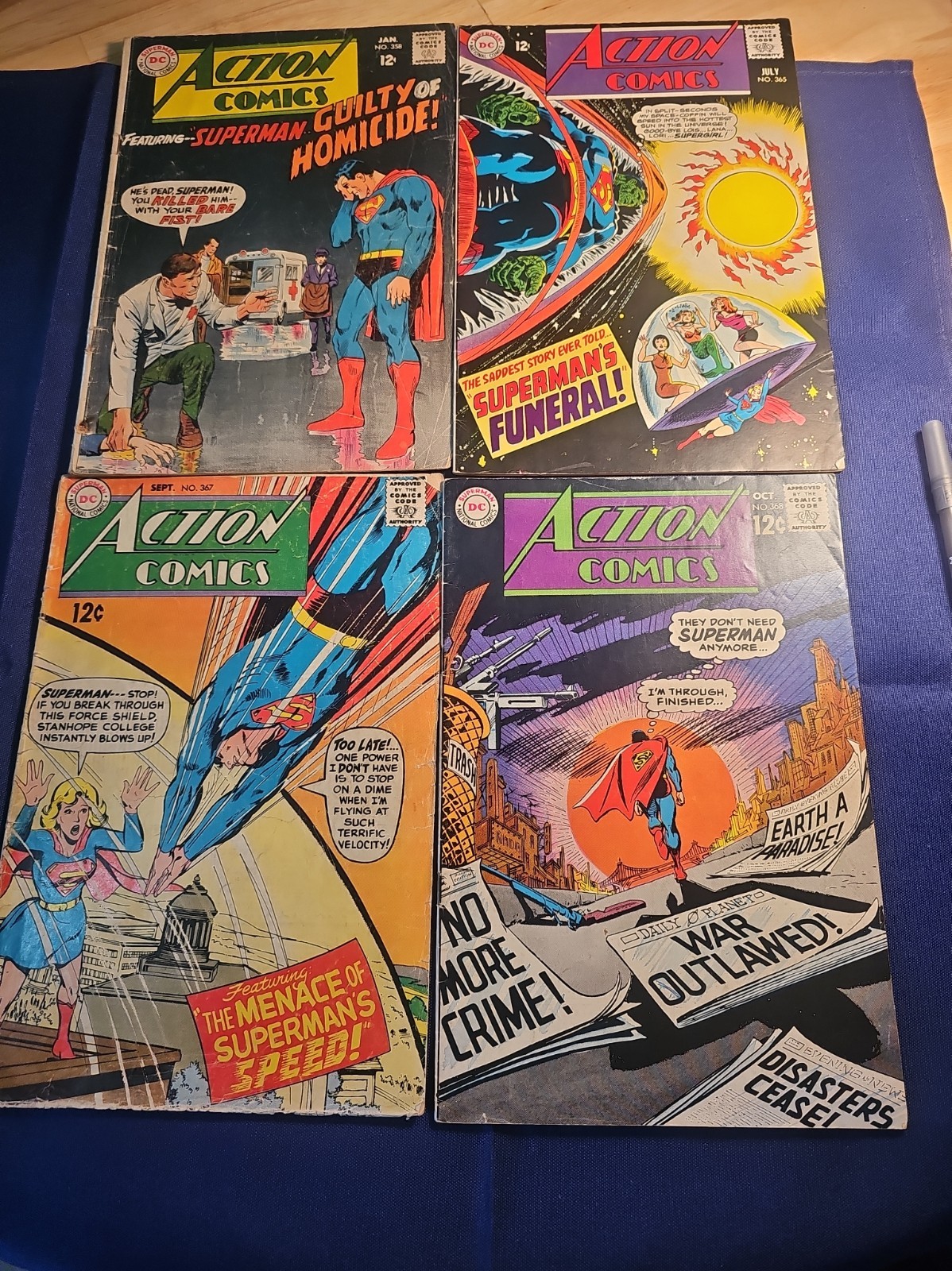 Action Comics Lot Issues 358,365,367,368 Action Comics Lot Issues 358,365,367,368