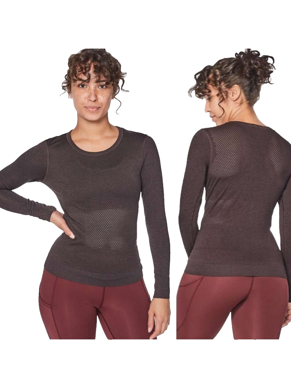 Lululemon Breeze By Long Sleeve Black Cherry Black Size 4 NWT Lululemon Breeze By Long Sleeve Black Cherry Black Size 4 NWT