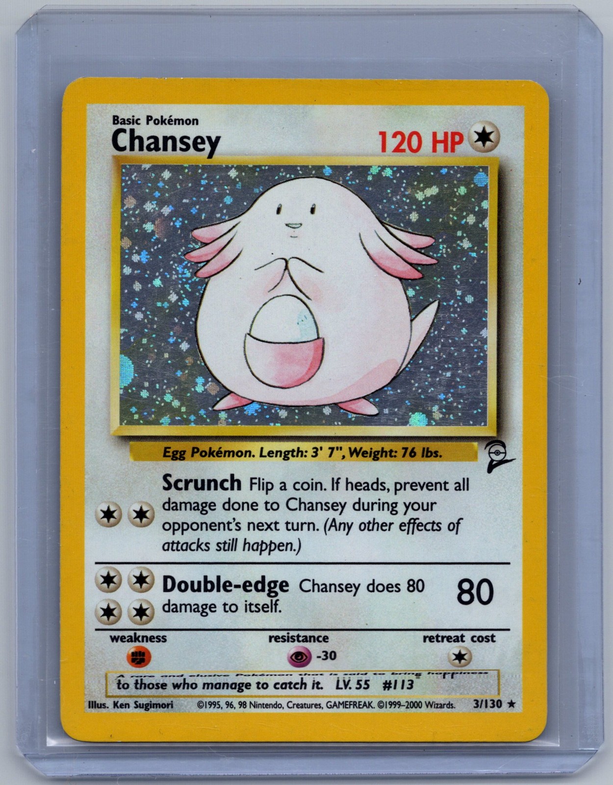 Chansey Base Set 2 3/130 Holo WOTC Vintage Pokémon TCG