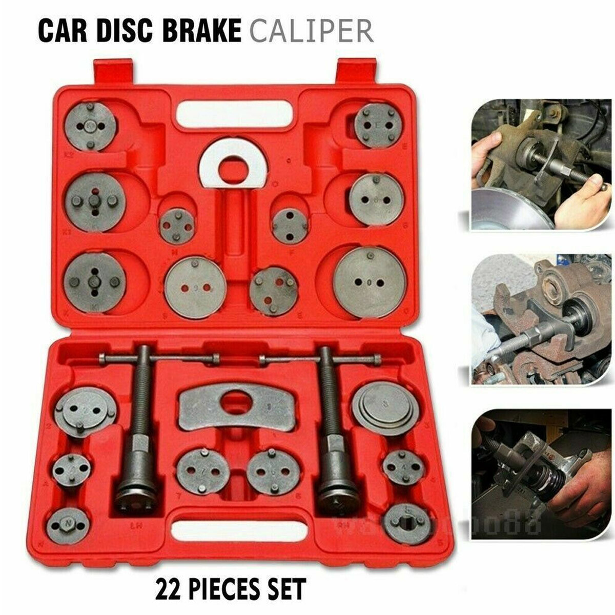 22pcs Heavy Duty Disc Brake Caliper Tool Set and Wind Back Kit Universal CarDisc 22pcs Heavy Duty Disc Brake Caliper Tool Set and Wind Back Kit Universal CarDisc