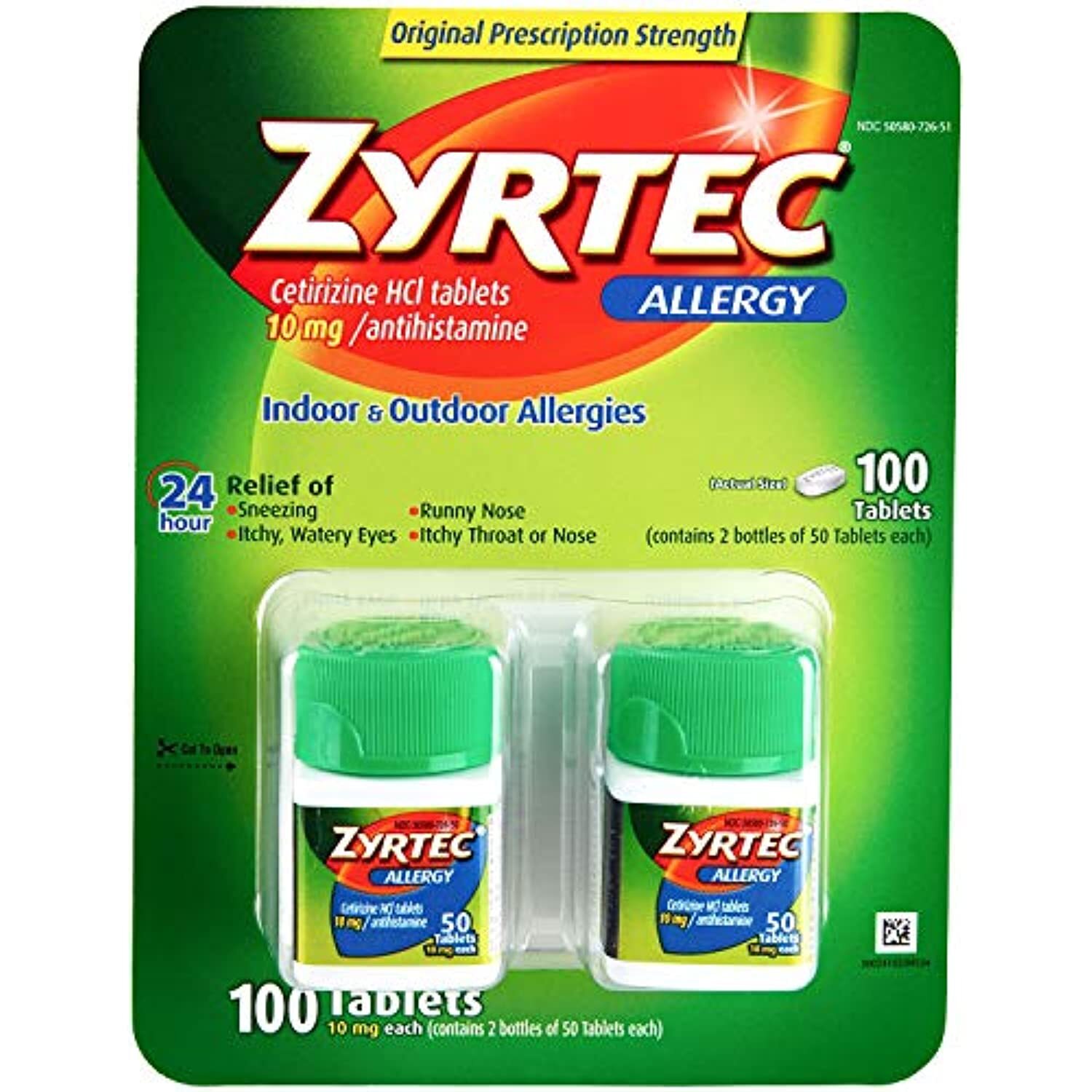 Zyrtec Zyrtec 24 Hour Allergy Relief, 45 tabs 10 mg(Pack of 2) Zyrtec Zyrtec 24 Hour Allergy Relief, 45 tabs 10 mg(Pack of 2)